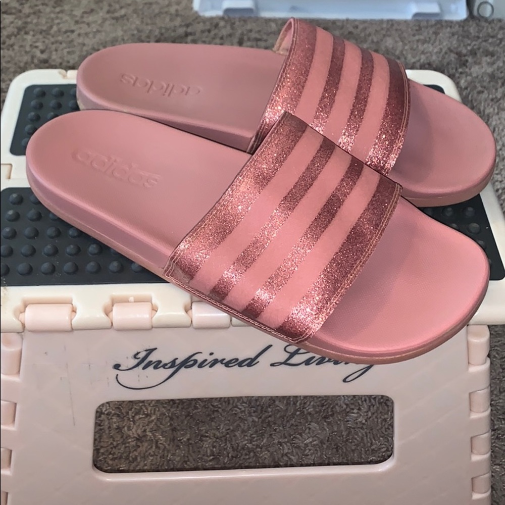 Pink Adidas Slides